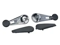 Maniglie e coperture per manovelle dei finestrini in cromo. Porsche 911 1965-77 - 91154247102, 91154247103