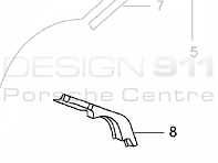 Joint de panneau arrière 1/4. Porsche 996 1998-05 - 99650490700, 99650490800