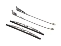 Scheibenwischerarm mit Wischerblättern, vorne, 2er-Set, Linkslenker, Silber. Porsche 911 1965–1994 - 9500001, 1698301210, 90162893000