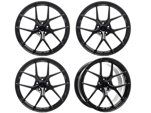 Ensemble de jantes en alliage forgées Titan 7 T-S5 à 5 branches 21" Wicked Black. Porsche 9J1 Taycan - TS502195050513071WB, TS502111555513071WB