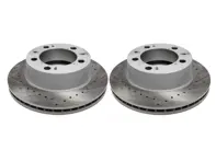 Brake Disc Rotor Front, Crossdrilled (PAIR). Porsche Boxster 986 - 98635140105, 98635140104 - 986 351 401 05 rd