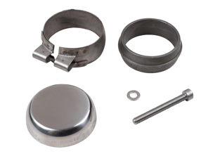 Afdekplaat voor uitlaat 92.560SD, RVS. Porsche 964 C2/C4 - 1620612500, 92.560SD, 1620650300, 92.560SCOVER - 1620650300