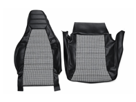 Housse de siège avant en vinyle noir, motif Pepita. Porsche 911 (1974-1984).