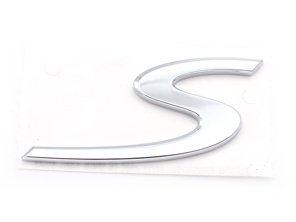 S - Chromed rear badge for Porsche 95B.2 Macan / 95B.3 Macan - 95B853675, 95B853675G, 95B853675F