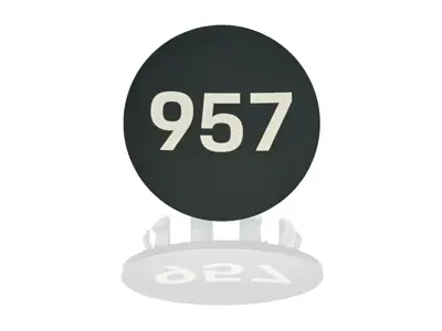 Wheel cup '957' logo, Matt black. Porsche 957 Cayenne - PCG957303A