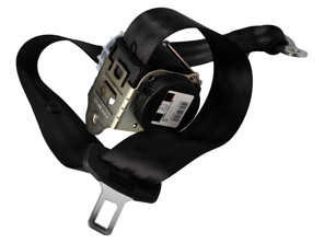 Rear seat belt, Black. Porsche 955 Cayenne >>2005 - 95580305304HCP, 95580305301HCP