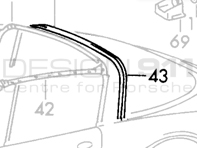Guarnizione della barra posteriore del finestrino posteriore Targa Soft. Porsche 911/912 65-71 - 90156591440