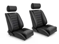 LeMans Bucket Seats, Black Leather, SET OF 2. Porsche 356 / 911 / 912 1950–89