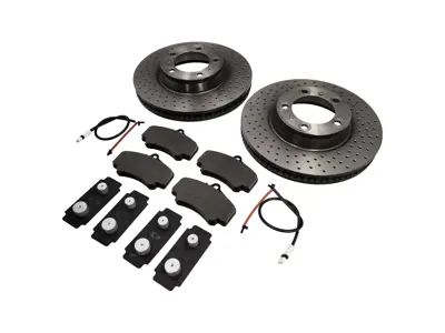 ANTERIORE Pacchetto pastiglie freno e disco freno Porsche 997 3.8L C4S - 99635140904, 99635140903, 99635141004, 99635141003