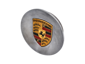 Radkappe Spiegelglanz mit goldenem Wappen für Porsche - 99636130312