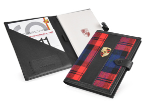 Porsche Classic document folder wallet - Tartan Red. - PCG48091100