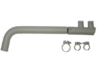 Uitlaatpijpset met klemmen van gelakt staal. Porsche 912 1965-02/1970 - 61611129800, 61611124501, 61611102800 - 1620701310, 92.312, 92312
