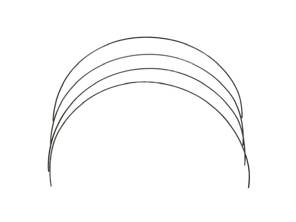 Roof headliner bow set of 4. Porsche 356A T2 / 356B / 356C - 64455551100, 64455551300 - PRS153