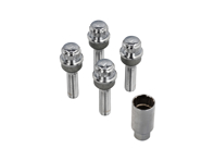 Locking wheel bolt kit (Extra long). Chrome plated for Porsche - 99736198009, PAF009593, 99136105700, WHT006980C, WHT006980A, 9A700698000