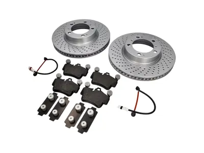 Pastiglie freno ANTERIORI e pacchetto disco freno Porsche 987 Boxster / 987C Cayman GEN 2 - 99635140501, 99635140601, 99735193906