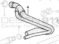 Oil Tank to Crancase Bleeding Pipe. Porsche 964 Turbo - 93010739703, 93020704301, 93020704302