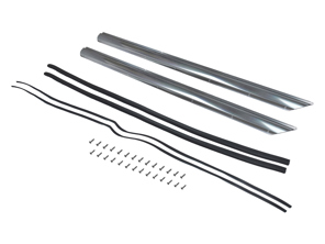Side Sill Mouldings + Rubber Seals. Set of 2 Porsche 911 1969-73 - 90155910553, 901.559.105.53, 901 559 105 53 90155910653, 901.559.106.53, 901 559 106 53 9999111984B, 999.911.198.4B, 999 911 198 4B - CB.022.001, 9388, 1686500506