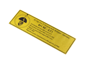 Zündzeitpunkt-Aufkleber/Dekor - Oberseite des Lüftergehäuses - für Porsche 911 Carrera 2.7L 1973-1975 - 91100650800