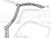 Roof and a Post Surround. Porsche 993 1994-98 - 99350202900GRV, 99350203000GRV