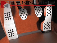 Rennline Aluminium 4 Piece Pedal Set Rubber Grip. Porsche 944/924/968 - P71.60.99, P716099