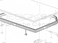 Joint de couvercle de coffre arrière. Porsche 968 Cabriolet - 94150435110