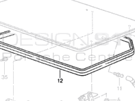 后行李箱盖密封件。保时捷 968 Cabrio - 94150435110