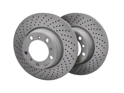 Disco de freno trasero, perforado EBC. Porsche 996 / 997 D1605 - 99635240500, 99635240501, 99635240502, 99635240600, 99635240601, 99635240602 - D1604