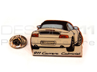 Pinbadge 'Porsche 911 Carrera Cabriolet' wit