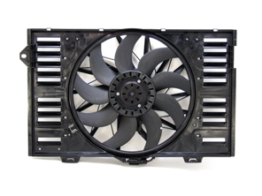Water radiator air duct with fan. Porsche 970 Panamera - 97010606106, 97010606105, 97010606104, 97010606103