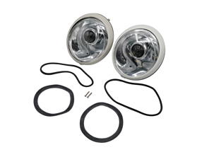 Kit de conversion de phare LED LHD avec réflecteur chromé et lentilles transparentes. Porsche 911 / 964 - 91163102400, 91163111300, 90163110100 - EL13 CR.RCL.BLK, EL13 CR.RCL.CR, EL13 CR.RCL.PR