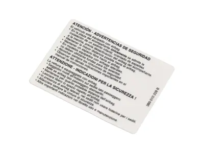 Pegatina señal de advertencia de airbag. Porsche 955 Cayena - 95570143020