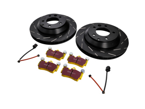 Achterste sportremblokken en -schijven set. Porsche 955 Cayenne / Cayenne S / Cayenne Turbo - 95535240131, 95535240130, 95535293903, 95535293905, 95535293906, 95535293900, 95535293901, 95535293902, 95561236530, 95561236532, 95561236520