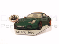 Pin Badge 'Porsche 996 Turbo - Leipzig 2000' Green