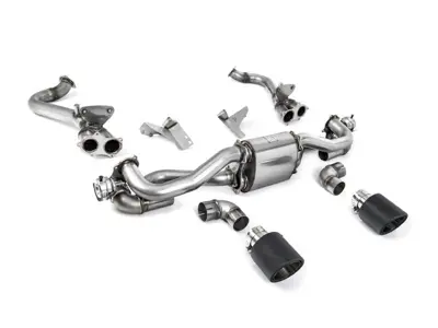 Milltek Sports Exhaust System With GPF/OPF Bypass, Carbon JET-115 Tailpipes. Porsche 718 Boxster / Cayman 2020>> - 982251053E, 982251053K, 982251053F, 982251053H, 982251053D, 982251053G, 982254351B, 982254351L, 982254351AA, 982254351P, 982254351R, 982254350B, 982254350L, 982254350AA, 982254350P, 982254350R - SSXPO188