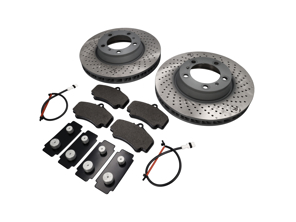 FRONT Brake Pads and Brake Disc Package. Porsche 996 C4S / 996 Turbo - 99635140904, 99635141004, 99635194913, 99635108901, 99661236501