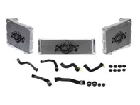 Radiateur en aluminium pour liquide de refroidissement et durites (lot de 3). Porsche 991 Turbo - 99110614101, 99610614201, 99110613801, 99110613802 - 7069, 7070, 7068