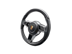 Multi-function sports steering in carbon. Porsche 971 Panamera 2017>> - 971044404, 971044404A34, 971044404OE5, 9710444049J9, 971044404OK6, 9710444048U7