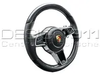 Multi-function sports steering in carbon. Porsche 971 Panamera 2017>> - 971044404, 971044404A34, 971044404OE5, 9710444049J9, 971044404OK6, 9710444048U7