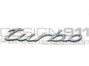 'Turbo' Chrome Badge. Porsche 997 Turbo - 99755923703, 997.559.237.03