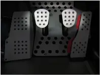 Rennline Aluminium Clutch/brake pedal 2 piece. Perforated. UNIVERSAL - P21, P4625