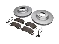 Vorderradbremsbeläge und Bremsscheibenpaket. Porsche Cayenne 9YA Scheibengröße 350 mm x 34 mm - 9Y0615301, 9Y0615302, 9Y0698151T, 9Y0907253E