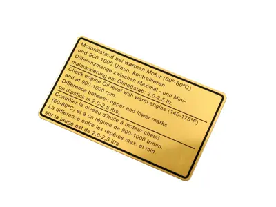 Aufkleber Motorölstand. Porsche 911 / 930 1969 - 1977 - 91100650401 - 1601500206