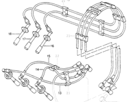 Cable de plomo de alta tensión de encendido. Porsche 965 3.3L Turbo - 96560206008, 96560206009, 96560206010, 96560206011, 96560206012, 96560206013