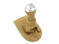 Pelle del cambio in beige savana con impugnatura in lega. Porsche 986 Boxster - 98642498105S30, 98642498105