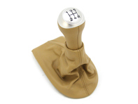 Gearshift leather in savanna beige with alloy grip. Porsche 986 Boxster - 98642498105S30, 98642498105