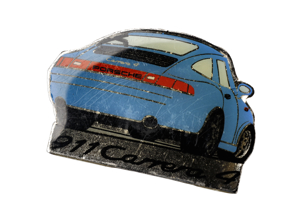 Pin Badge 'Porsche 911 Carrera 4' Blue