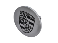 Wieldop zilver met zwart embleem voor Porsche - 9933613030061M