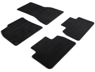 带磨砂皮革环绕的地垫，黑色/Meranti 棕色。保时捷 95C (H2) Macan Turbo Electric LHD - 左侧驾驶 - 95C864435AVS0