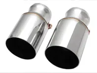 Puntas de escape de pared simple de acero inoxidable pulido. Porsche 981 Cayman GT4 / 981 Boxster Spyder - 98111136160, 98111136161