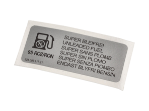 Adesivo per carburante super senza piombo. Porsche 964 Carrera 2 / Carrera 4 - 92800611721